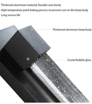 Calliope - Crystal Bubble Black Modern Outdoor Wall Light Bar