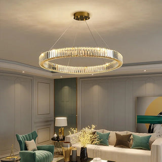 Tabrizi - Crystal Oval Chrome Glass Hanging Ceiling Light Chandelier