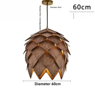 Star - Solid Wood Pine Cone Spiral Pendant Light