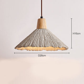 Vlore - Wabi Sabi Wood Style Long Cone Tube Pendant Ceiling Light