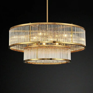 Lunaria - Luxury Suspension Luminary Round & Linear  Crystal Chandelier