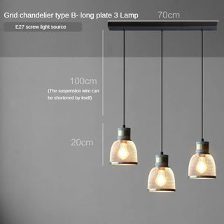 Pola - Industrial Modern Round Mesh Caged Hanging Cement Pendant Ceiling Light
