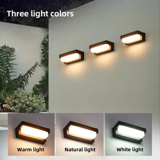 Owayne - Modern Minimalist Solar Waterproof Rectangular ABS Acrylic LED Wall Lamp