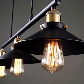 Laprey - Industrial Black Retro Iron Lift 3 Pendant Hanging Ceiling Light