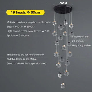 Hoffman - Modern Gold Glass Hanging Round Cluster Chandelier