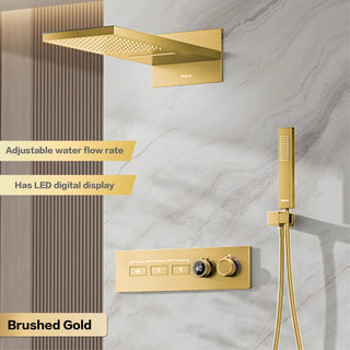 Lazare  - Modern LED Smart Display Wall Mounted Shower Set Multi Function