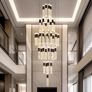Dylan - Modern Sparkly LED Tube Ceiling Round Chandelier
