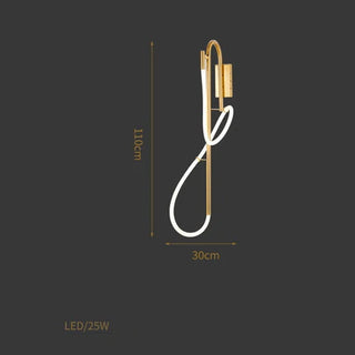 Ragav - Gold Twisted Hanging LED Pipe Ceiling Light Chandelier