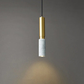 Bob - Modern Style Long Tube Marble Hanging Ceiling Pendant Light