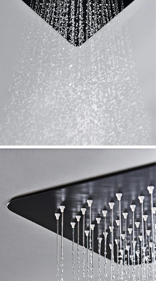 Calantha - Ceiling Mounted Brass Shower Set with Waterfall Head