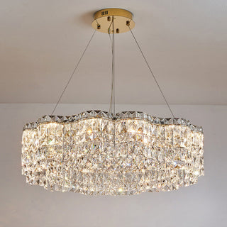 Luxe - Crystal Wave Design Adjustable LED Ceiling Chandelier