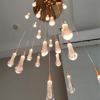 Hannah - Modern Spiral Teardrop with Liquid Ceiling Chandelier