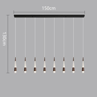 Riva - Modern Hanging Cone Glass Striped Pedant Ceiling Light