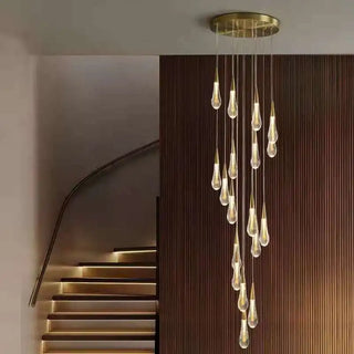 Hannah - Modern Spiral Teardrop with Liquid Ceiling Chandelier