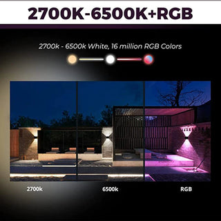 Lewella - Semicircle Waterproof Black Outdoor RGB APP Controlled Wall Light