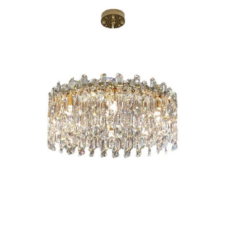 Kristy - Round Crystal Patterned Glass Chandelier