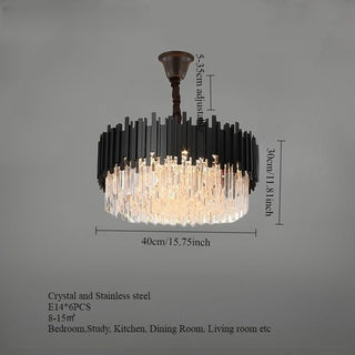 Armena - Modern Black Glass Hanging Ceiling Chandelier