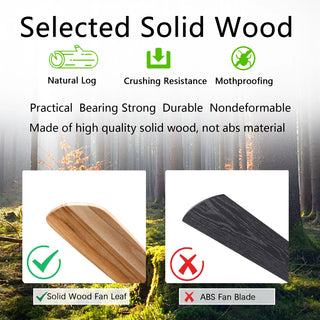 Zenya - 42/52/60Inch Natural Wood Silent 3 Blade Ceiling Fan Remote Control