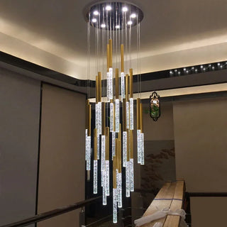 Zevar - Large Long Crystal Chandeliers Hanging Lamp
