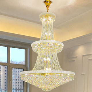 Imperial Cascade - Dazzling Crystal Bead Hanging Light Contemporary Round Chandelier
