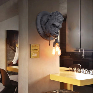 Kolja - Gorilla Head Hanging Bulb Wall Light