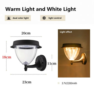 Romnie - Solar Panel Wall Sconce Outdoor  LED Wall  Lamp