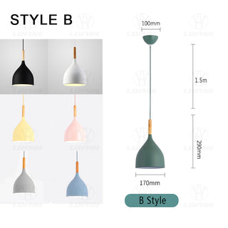 Simon - Modern Teardrop Wood Hanging Nordic Ceiling Pendant Light