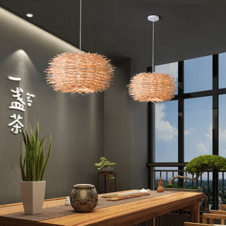 Hebron - Japanese Rattan Style Woven Bamboo Chandelier Hanging Light