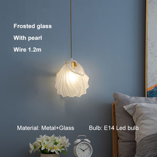 Laiba  - Patterned Coloured Glass Shell Ceiling Pendant Light