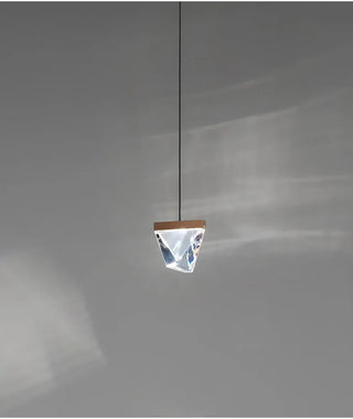 Eulma - Crystal Shaped Glass Hanging Gold Ceiling Pendant Light