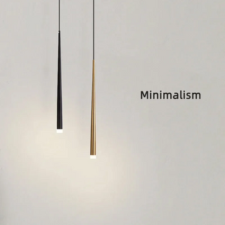 Lille - Narrow Cylindrical Metallic Hanging Pendant Ceiling Light