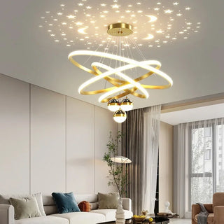 Camillie  - Feather Round Hanging Ceiling Chandelier