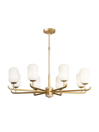 Buds - White Jade Glass Pipe Erected Round Ceiling Light
