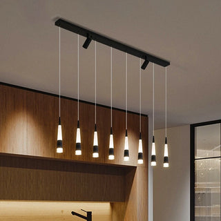 Riva - Modern Hanging Cone Glass Striped Pedant Ceiling Light