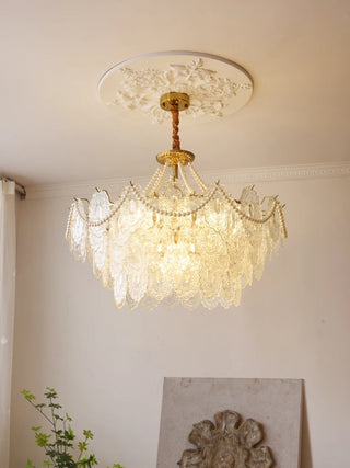 Faustina - Modern Crystal Glass Layered Shards Hanging Chandelier