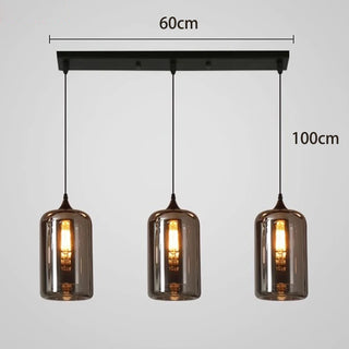 Florencia - Nordic Smoke Grey Glass Hanging Pendant Ceiling Light