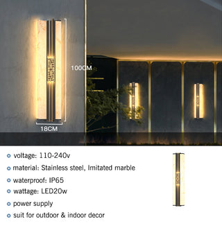 Jaspar - Marble Style Outdoor LED Wall Light Bar