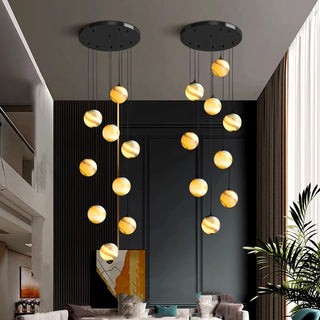 Amira - Modern Moon Ball Round Ceiling Chandelier