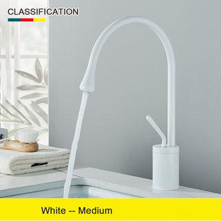 Swan - 360° Swivel Basin Faucet, Water Drop Design, Single Handle, Chrome Finish, Brass Material