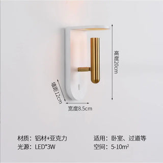 Nicodemus - Modern Flame Gold Reading Wall Light