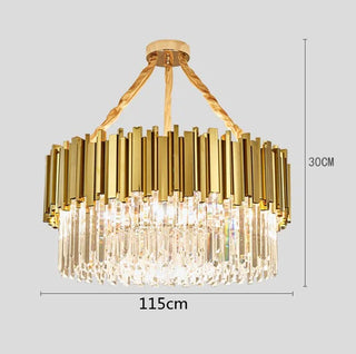 Alessia - Modern Round Gold Crystal Glass Ceiling Light Chandelier