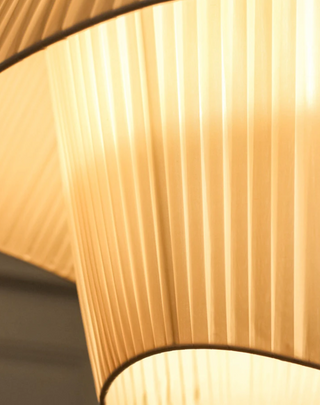 Ambre - Fabric White Wave Double Shade Round Ceiling Light