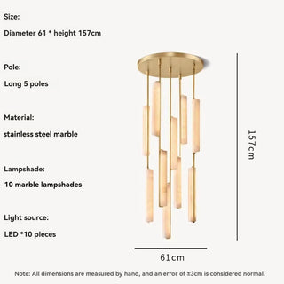 Fiorella - Modern Minimalist Marble Hanging Chandelier