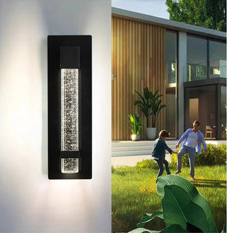 Calliope - Crystal Bubble Black Modern Outdoor Wall Light Bar