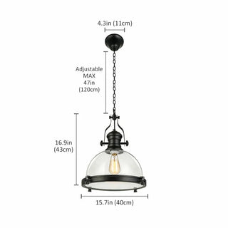 Jade - Iron Black American Style Industrial Pendant Hanging Ceiling Light