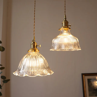 Millie Series - Coloured Patterned Glass Hanging Pendant Ceiling Light