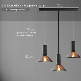 Pola - Industrial Modern Round Mesh Caged Hanging Cement Pendant Ceiling Light