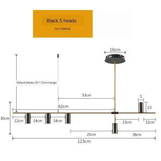 Martina - Modern Multi Light Cross Bar Gold Ceiling Light Chandelier