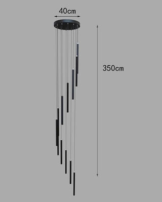 Agustina - Modern Black Pipe Hanging Ceiling Chandelier