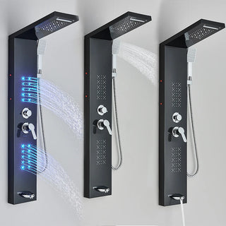 Evander - Bathroom Faucet Hot & Cold Rainfall Mixer Bathroom Shower Panel with LED Light